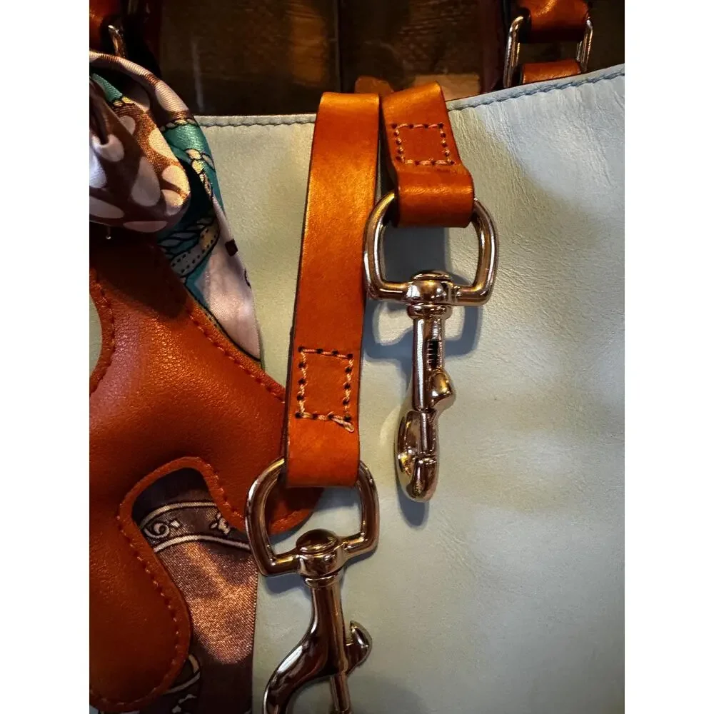 Dooney & Bourke Barlow Satchel Handbag – Robins Egg Blue Leather Crossbody Bag - Picture 3 of 16